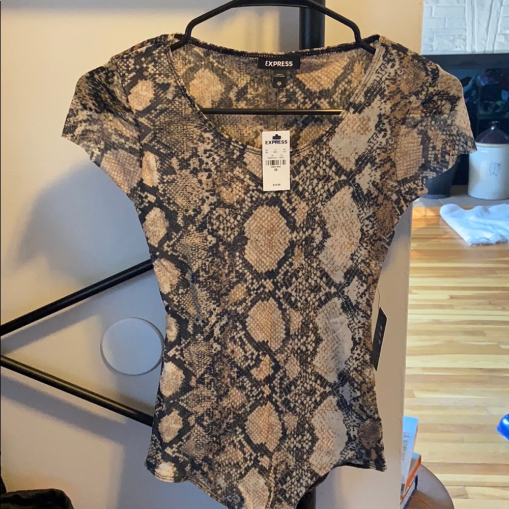 New with tags Express snakeskin print bodysuit XS
